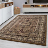 Oriental Rug Beige Cream Border Design Carpet Modern Bedroom Mat Small X Large