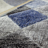 Check Rug Grey Blue Black Hand Carved Modern Pattern Small Large Woven Rugs Carpets Floor Mats