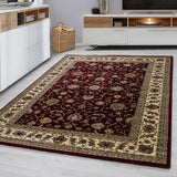 Traditional Rug Red and Beige Oriental Pattern New Mat Border Design Room Carpet