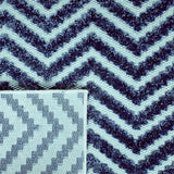 Outdoor Rug UK Navy Blue Zig Zag Carpet Plastic Mat for Garden Patio Gazebo Decking