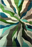 Modern Rugs Green Beige Blue Thick Carpet Contour Pattern Abstract New Room Mats