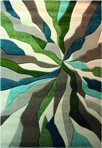 Modern Rugs Green Beige Blue Thick Carpet Contour Pattern Abstract New Room Mats