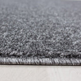 Grey Bedroom Rug Small X Large Plain Woven Carpet Modern Dining Room Hallway Mat