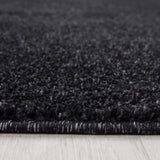 Plain Rug Black and Grey Anthracite Modern Carpet Small Extra Large Bedroom Living Room Area Lounge Hallway Runner Mat New