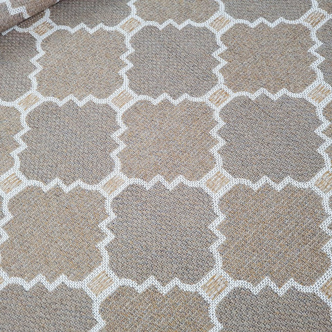 Cotton Rug Trellis Brown Beige Taupe Small Extra Large Runner Flatweave Carpet Rug Washable Woven Mat