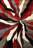 Modern Rug Red Grey Black Contour Cut Pattern Living Room Carpet Mat Small Large