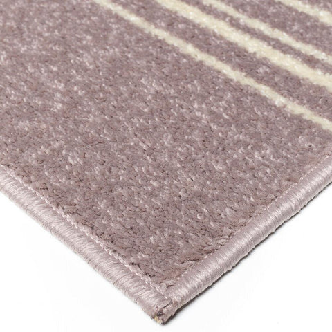 Striped Rug Pink Cream Modern Pattern Mat Large Woven Living Room Lounge Carpet