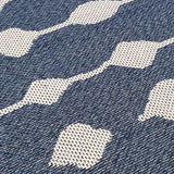 Cotton Rug Navy Blue Diamond Pattern Washable Flat Weave Mat Woven Carpet Small Extra Large