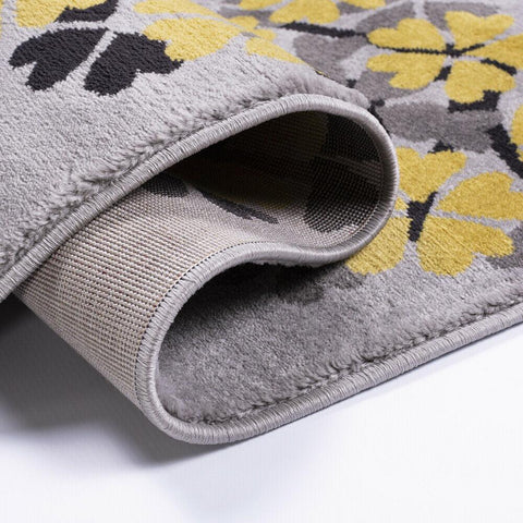 Grey Mustard Rug Modern Pattern Yellow Ochre Carpet Small Large Living Room Mats