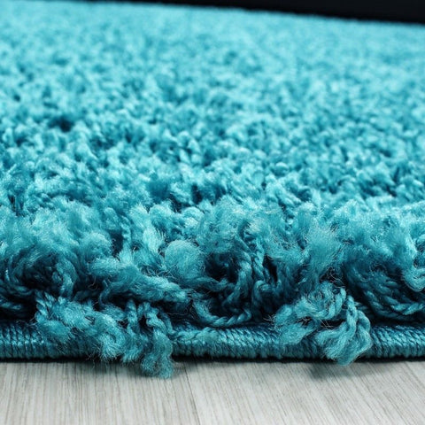 Shaggy Rug Modern Blue High Pile Fluffy Mat Small Large Plain Living Room Carpet