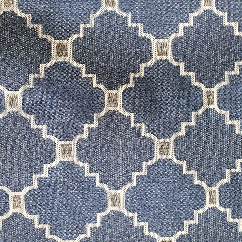 Navy Blue Rug 100% Cotton Trellis Grey Pattern Large Small Hall Runner Flatweave Living Room Bedroom Runner Carpet Woven Washable Mat