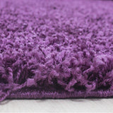 Purple Fluffy Rug Shaggy Plain Bedroom Floor Mat Modern High Pile Round Carpets