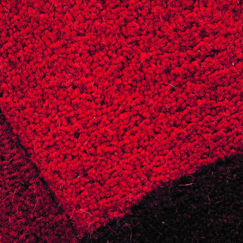 Red Wool Rug Thick Geometric Carpet Check Bedroom Living Room Mat Small X Large