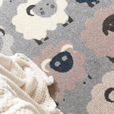 Modern Rugs Grey Blue Pink Sheep Pattern Carpet Small Large Living Room Area Mat