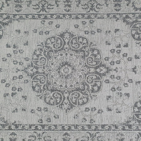 Grey Vitnage Pattern Area Rug Living Room Bedroom Cotton 100% Natural