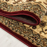 Traditional Rug Red and Beige Oriental Pattern New Mat Border Design Room Carpet