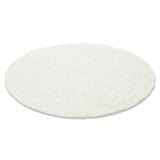 White Cream Shaggy Rug 50mm long Pile Fluffy Carpet Extra Large Small Circle Round Mat for Living Room Bedroom