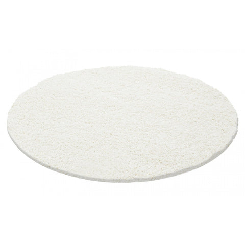 White Cream Shaggy Rug 50mm long Pile Fluffy Carpet Extra Large Small Circle Round Mat for Living Room Bedroom