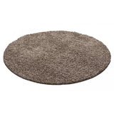 Mocca Circle Rug Round Rug Brown Beige Fluffy Carpet Living Room Bedroom Rug Extra Large Small New