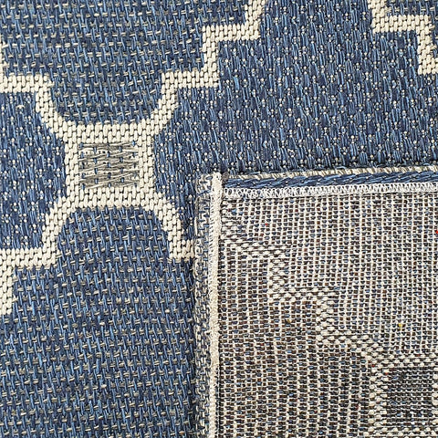 Navy Blue Rug 100% Cotton Trellis Grey Pattern Large Small Hall Runner Flatweave Living Room Bedroom Runner Carpet Woven Washable Mat