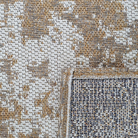 Modern Abstract Rug Cotton Beige Mustard Cream Distressed Pattern Large Small Runner Flat Weave Mat