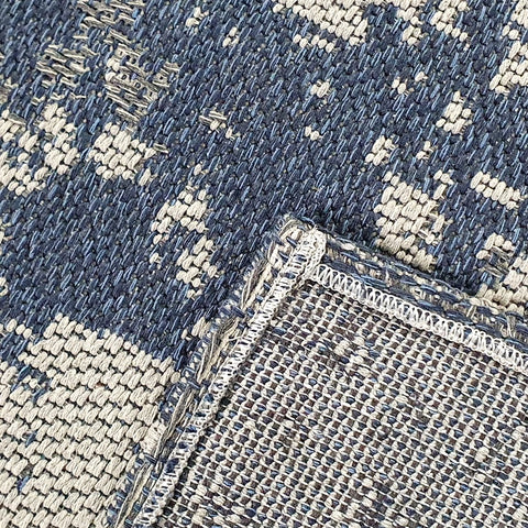 Navy Blue and Grey Rug Distressed Modern Pattern Large Small Runner Washable Cotton Rug Large Small