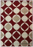 Modern Pattern Rug Red and Cream Geometric Carpet Small Large Bedroom Lounge Mat