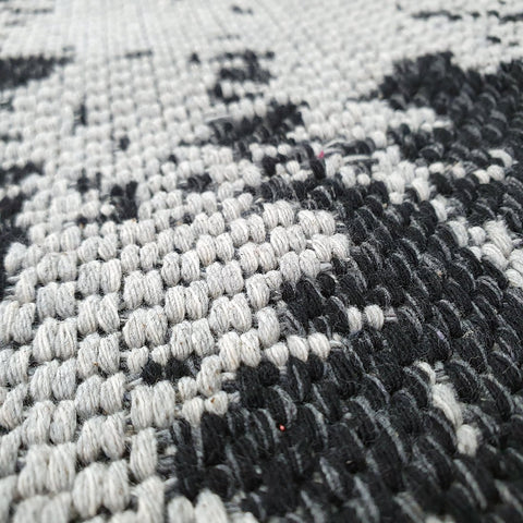 Grey Black Rug Modern Abstract 100% Cotton Washable Large Small Living Room Carpet Flat Woven Mat Living Room Rugs