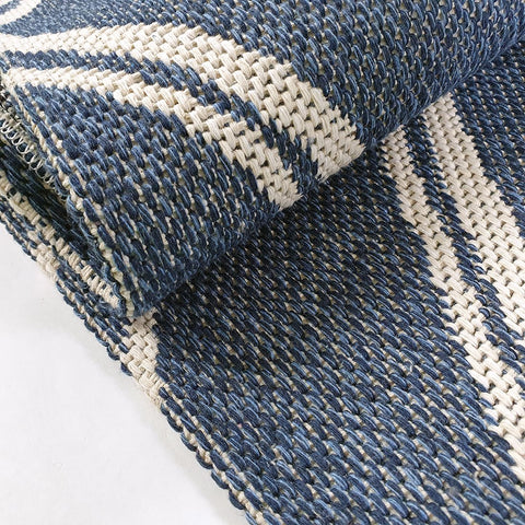 Cotton Rug Navy Blue Diamond Pattern Washable Modern Woven Mat Carpet Small Extra Large