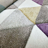 Living Room Rug Bedroom Carpet New Thick Mat Pastel Multi Colour Diamond Pattern