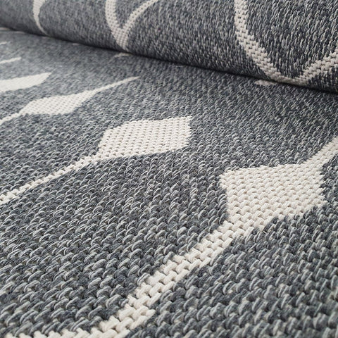 Grey Cotton Rug Diamond Berber Pattern Extra Large Small Flatweave Carpet Modern Woven Patterned Mat