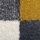 Modern Grey Yellow Rug Geometric Patterned Living Room Bedroom Carpet Runner Mat