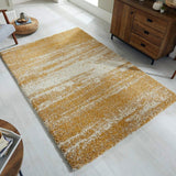 Yellow Fluffy Rug Ochre Cream Shaggy Carpet Thick Soft Ombre Living Room Mat New