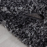 Dark Grey Black Rug Anthracite Modern Shaggy Carpet Soft Deep Long High Pile Fluffy Runner Living Room Bedroom Area Lounge Small X Large Runner Hallway Floor Mat