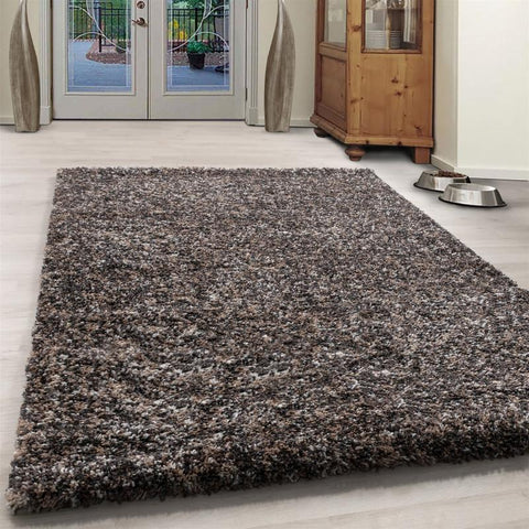 Grey Beige Taupe Cream White Rug Modern Shaggy Carpet Soft Deep Long High Pile Fluffy Runner Living Room Bedroom Area Lounge Small X Large Runner Hallway Floor Mat