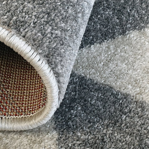 Grey Cream Rug Geometric Pattern Woven Living room & Bedroom Carpet Mat Small Large