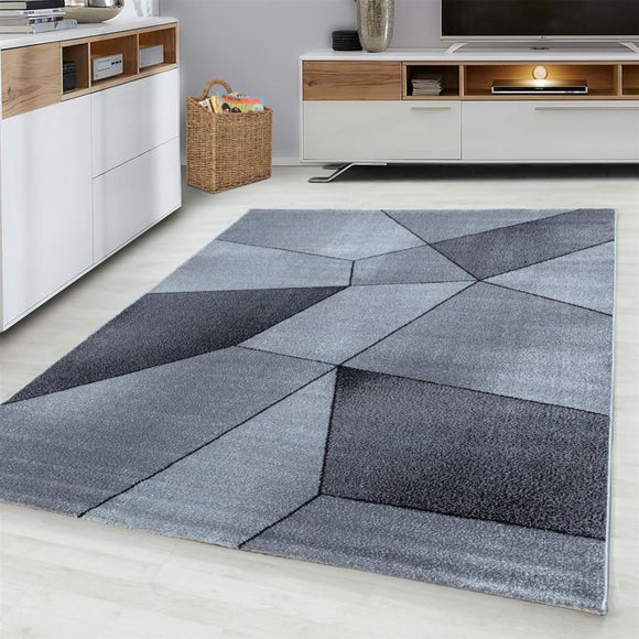 Grey Black Rug Modern Designer Abstract Geometric Patterned Small X Large Room Runner Hallway Carpet Living Room Bedroom Area Lounge Mats Woven Polypropylene Heatset Short Low Pile 120x170 200x290 160x230 80x150