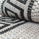 Silver Grey Black Rug Jute Look Flat Weave Hard Wearing Woven Carpet Modern Bordered Pattern Small Large Hall Runner 60x230 80x150 80x250 120x170 160x230