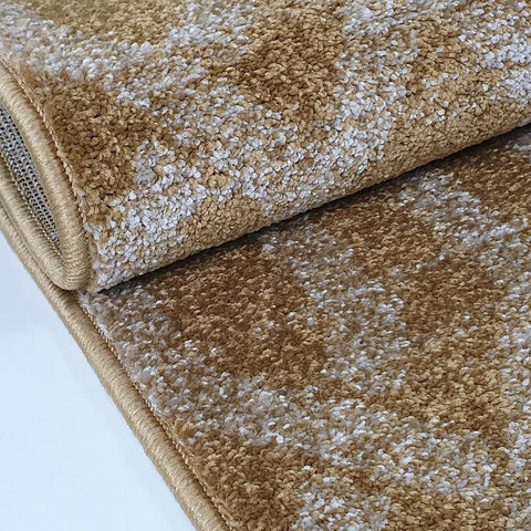 Modern Rugs Grey Yellow Gold Trellis Abstract Patterned Carpet Small Large Area Mat Woven Friese Soft Polypropylene Living Dining Room Bedroom Lounge 70x140 120x170 160x220 New
