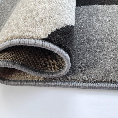 Large Modern Rug Grey Ivory Abstract Pattern Mat Woven Small Bedroom Carpet New