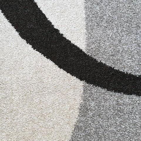 Large Modern Rug Grey Ivory Abstract Pattern Mat Woven Small Bedroom Carpet New