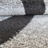 Large Modern Rug Grey Ivory Abstract Pattern Mat Woven Small Bedroom Carpet New