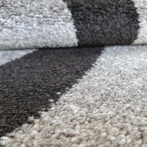 Large Modern Rug Grey Ivory Abstract Pattern Mat Woven Small Bedroom Carpet New