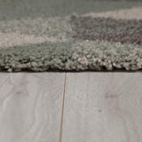 Mint Green Grey Rug Modern Thick Pile Geometric Mat Small X Large Bedroom Carpet