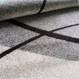 Modern Abstract Rug Grey Ivory Designer Carpet Small Large Living Room Floor Mat