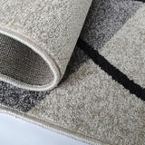 Modern Abstract Rug Grey Ivory Designer Carpet Small Large Living Room Floor Mat