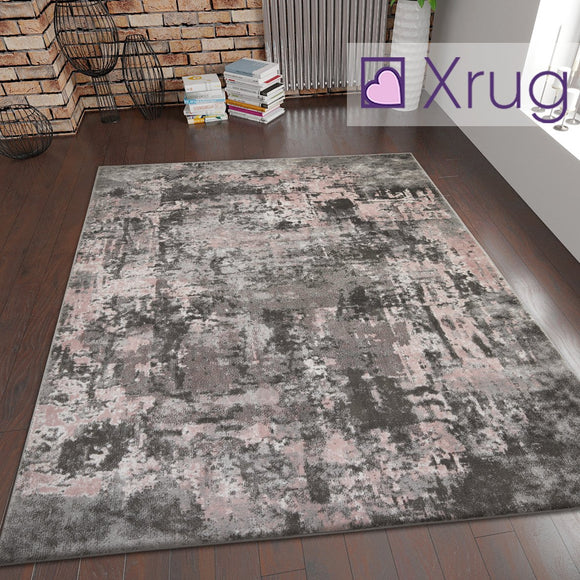 Pink Grey Rug Oil Painting Abstract Mat Small Large Bedroom Carpet Contemporary Modern Patterned Carpet Living Room Bedroom Area Lounge Mats Woven Polypropylene Heatset Short Low Pile 120x170 160x230 80x150