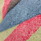 Modern Multi Coloured Rug Abstract Contour Cut Pattern Carpet Small Room Mat New