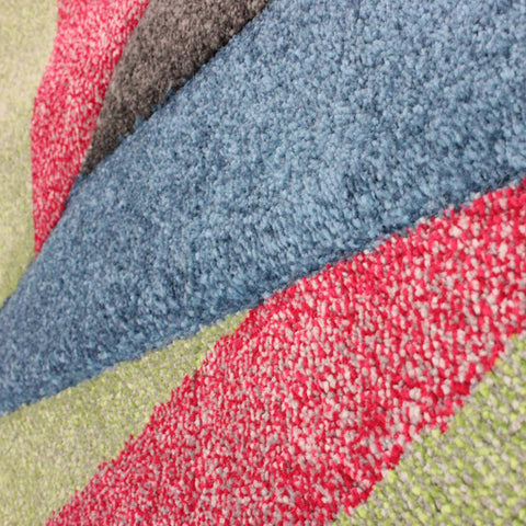 Modern Multi Coloured Rug Abstract Contour Cut Pattern Carpet Small Room Mat New