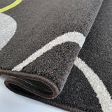 Modern Rug Abstract Pattern Dark Brown Grey Green Carpet Small Large Bedroom Mat